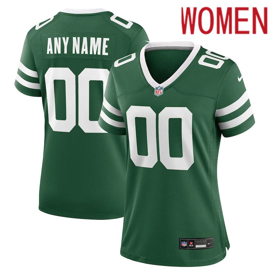 Women New York Jets Nike Legacy Green Custom Game NFL Jersey